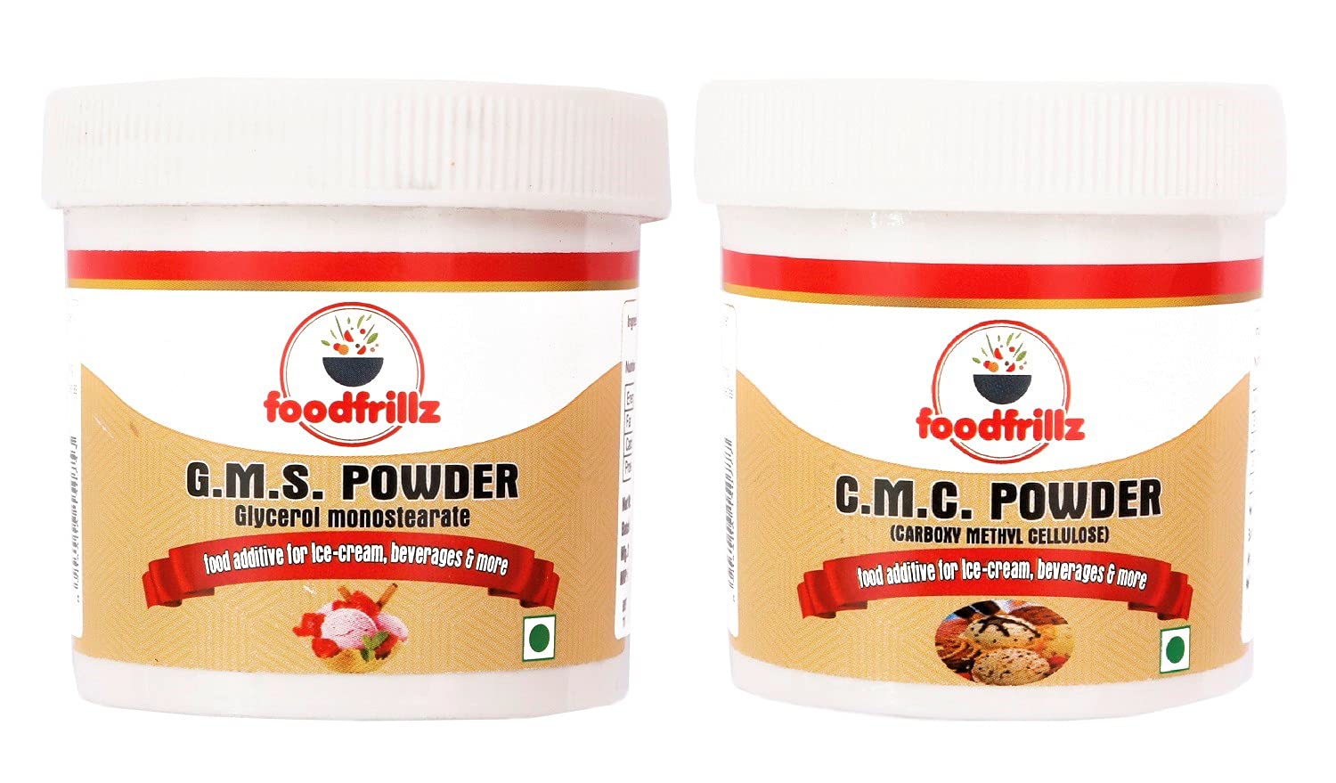 foodfrillz GMS & CMC Powder (40 g x 2) for Ice Cream | Food Grade, Pack of 2
