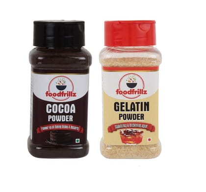 foodfrillz Cocoa Powder (60g) + Gelatin Powder (90g), Combo Pack