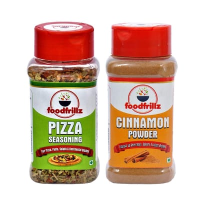 foodfrillz Cinnamon Powder & Pizza Seasoning, (60 g x 2), 120 g