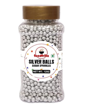 foodfrillz Silver Balls, 125 g Sprinkles for cake decoration