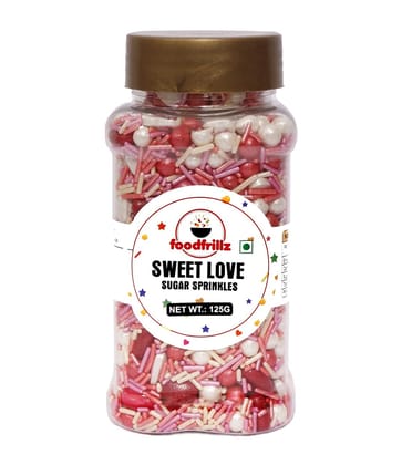 foodfrillz Sweet Love, 125 g |Sugar Sprinkles for cake decoration, 125 g
