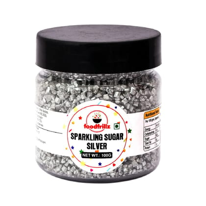 foodfrillz Sparkling Sugar Sprinkles-Silver, 100 g