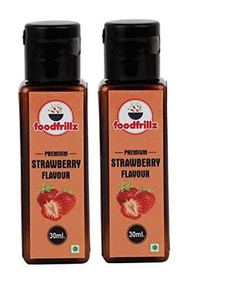 foodfrillz Strawberry Flavour Essence Combo Pack of 2, 60 ml