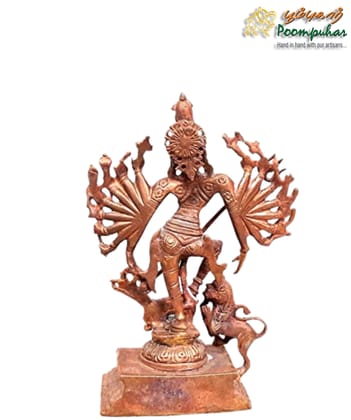 Copper Mahishasura Mardhini 7.8 inches