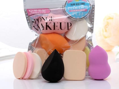 Eva Beauty Makeup Sponge 6 in 1 Makeup Sponge & Makeup Puff Set (Multicolor)