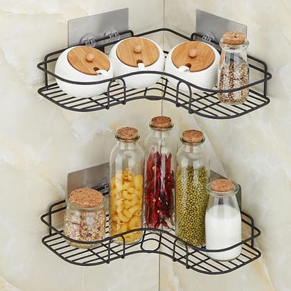 SELF-ADHESIVE KITCHEN-BATHROOM CORNER SHELF ORGANISER STORAGE RACK SELF-ADHESIVE KITCHEN-BATHROOM CORNER SHELF ORGANISER STORAGE RACK