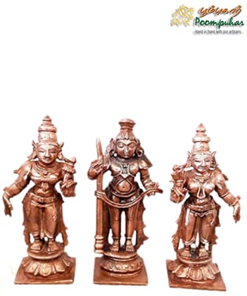 Copper Udupi Krishna, Sridevi Bhudevi 3.1 inches