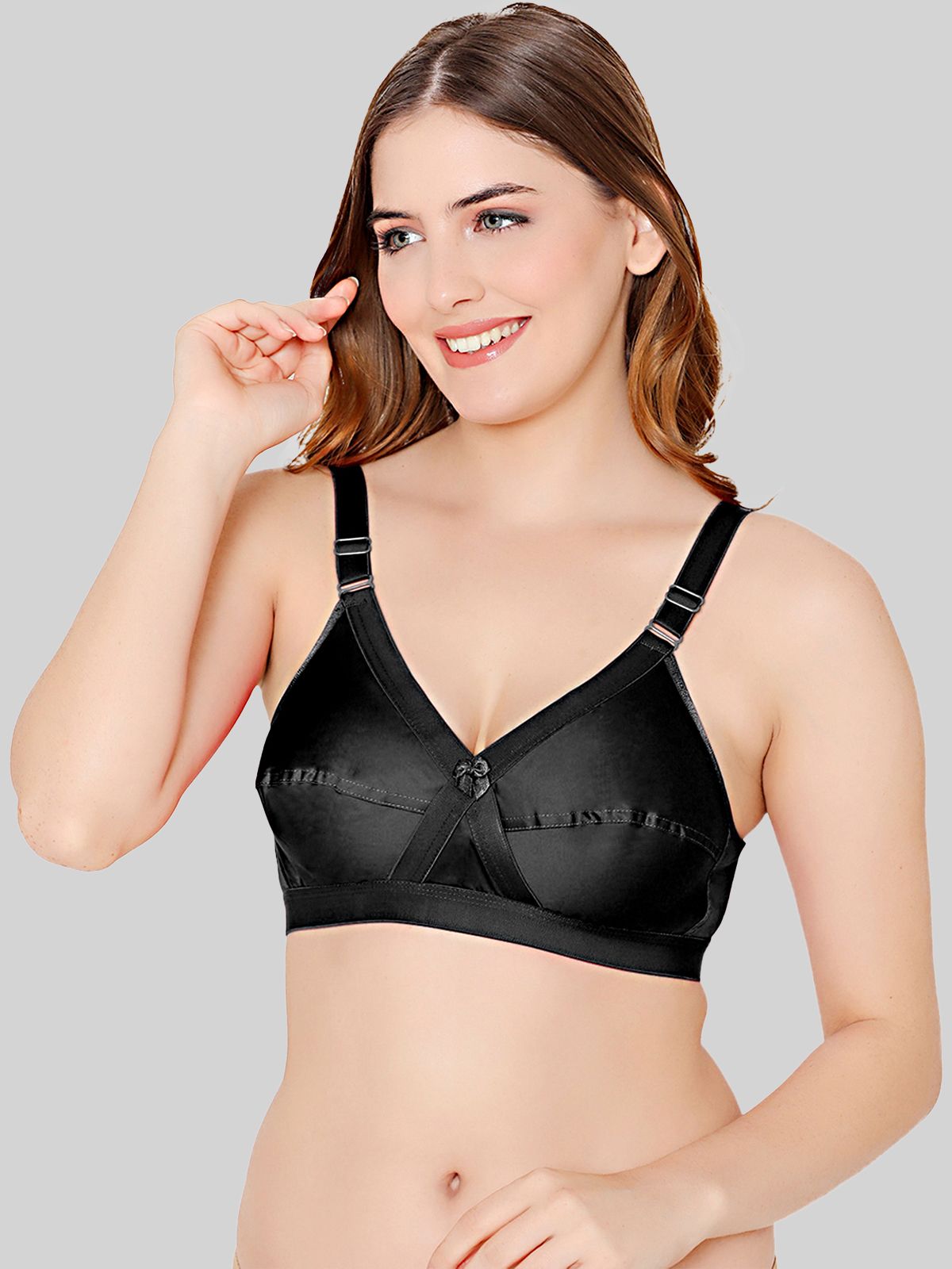 Bodycare cotton blend wirefree adjustable straps comfortable non padded bra -6591