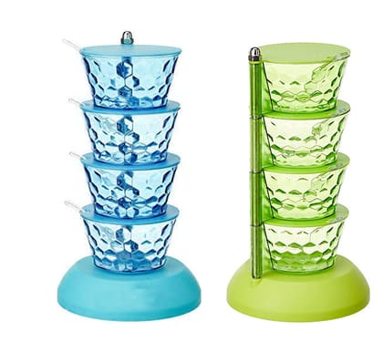 4 IN 1 MULTIPURPOSE 360 DEGREE ROTATING PICKLE RACK CONTAINER FOR KITCHEN