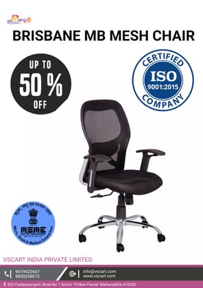 MANGO BLOSSOM BRISBANE MID BACK MESH OFFICE CHAIR BLACK