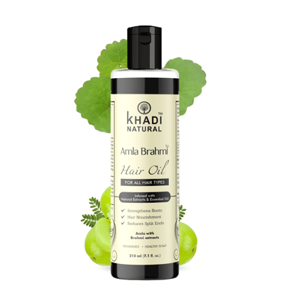 KHADI NATURAL Amla and Brahmi Herbal Hair Oil 210ML