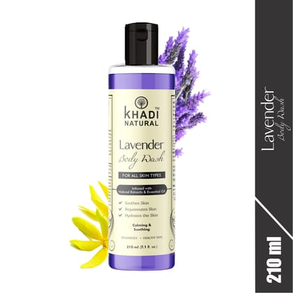 Khadi Natural Herbal Lavender and Ylang Ylang Herbal Body Wash, 210ml