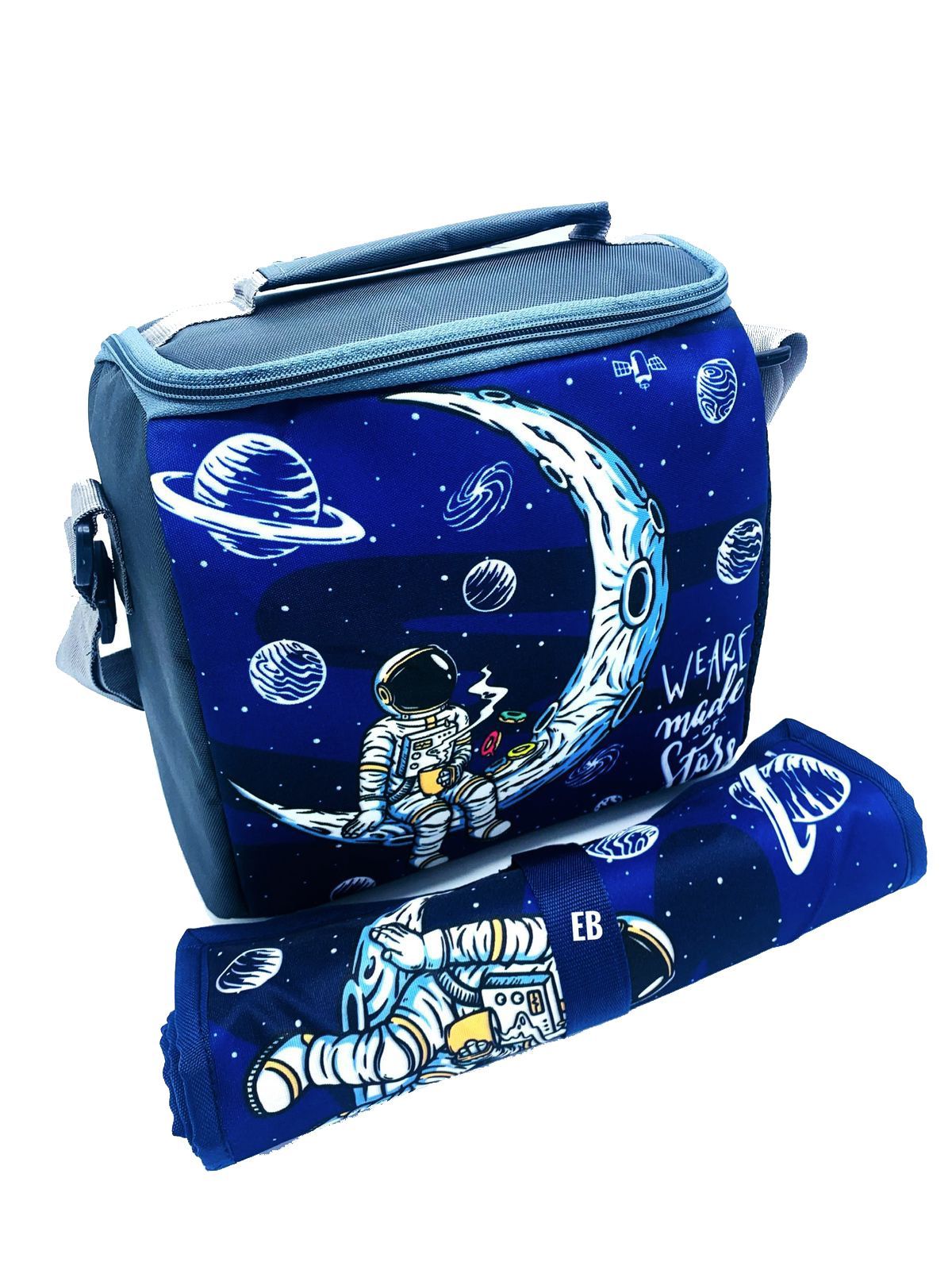 Echo Boomers Kids Cartoon Printed Insulated Tiffin Lunch Bag & Rolled Dinning TableMat Combo Set