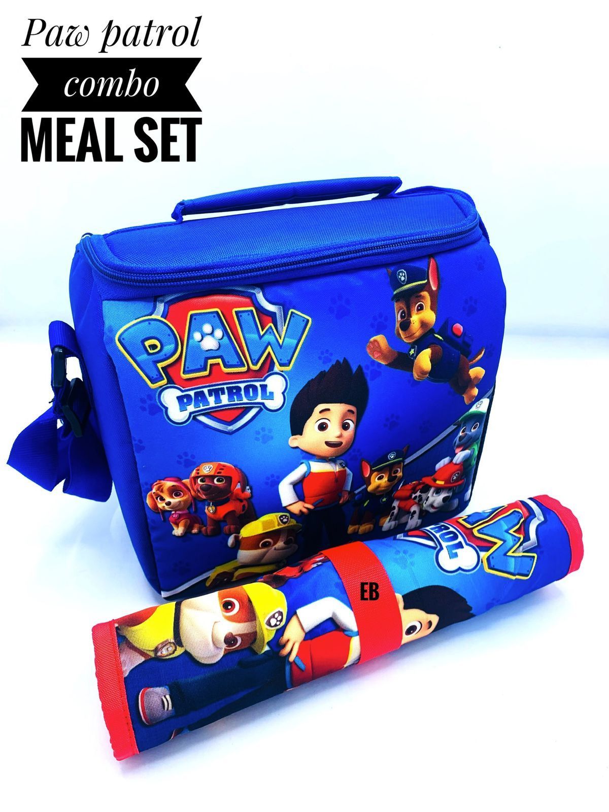 Echo Boomers Kids Cartoon Printed Insulated Tiffin Lunch Bag & Rolled Dinning TableMat Combo Set