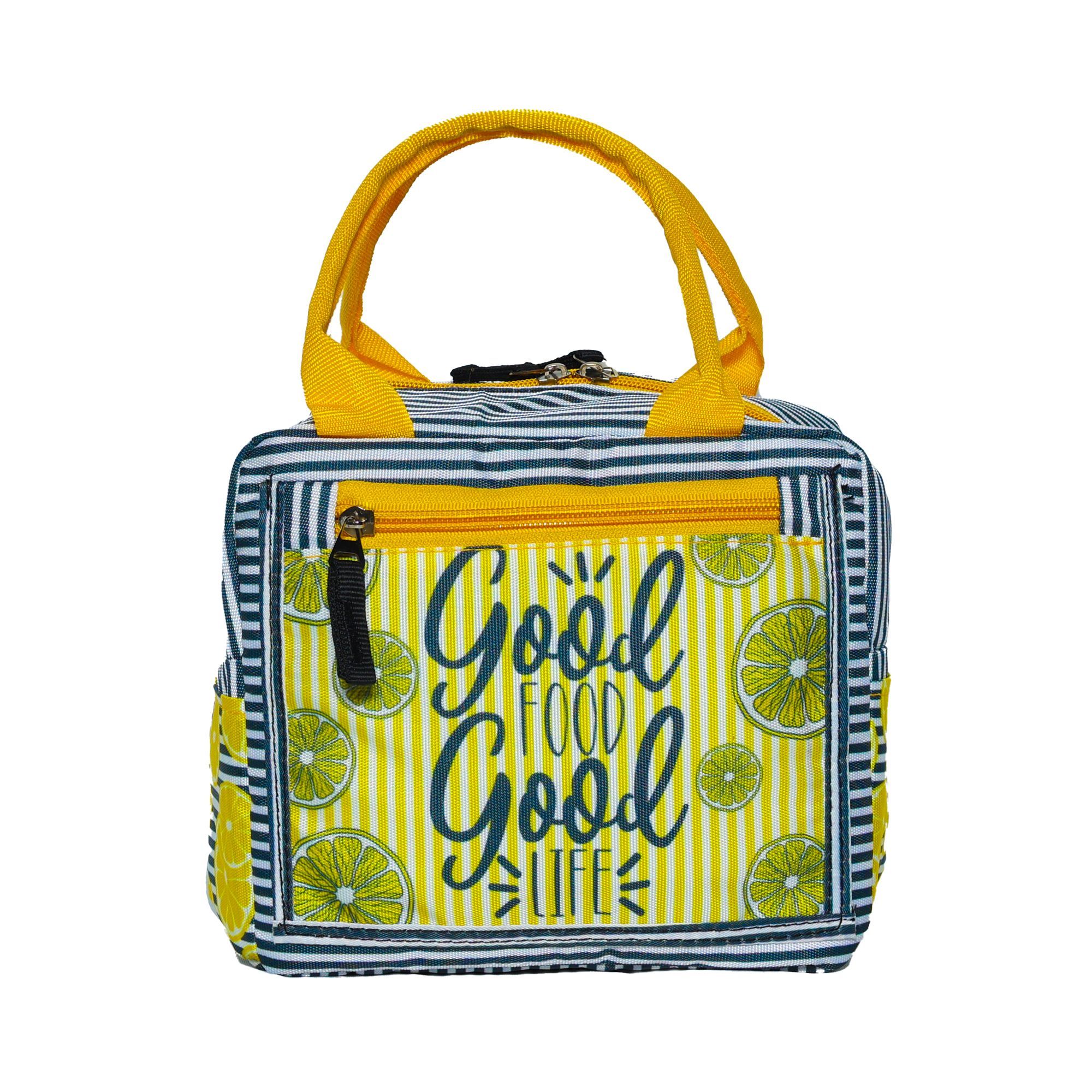 Echo Boomers Printed Insulated Tiffin Lunch Bags for Kids with Bottle Holder