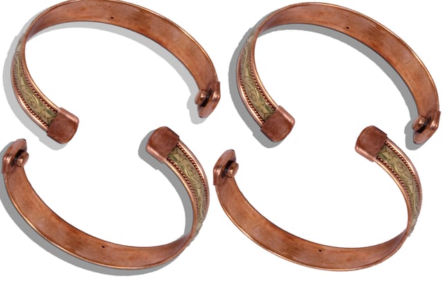 Buy El Regalo 2 PCs Healing Pure Copper Adjustable Unisex Bracelet kada Set  for Men & Women - Copper Bracelet for Arthritis Relief at Amazon.in