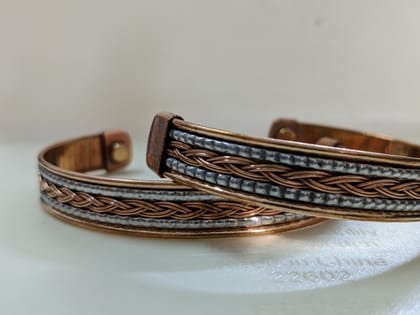 Roque Collections  Set of two  Elegant Copper Magnetic Bracelet for Health and Style - Unisex Design