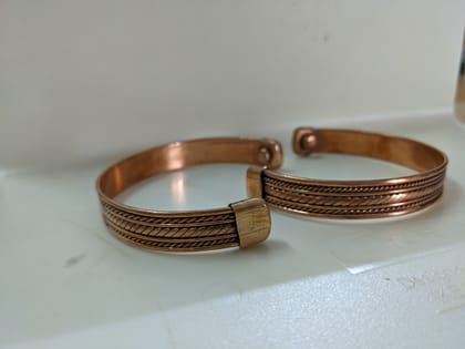 Roque Collections  Set of two  Elegant Copper Magnetic Bracelet for Health and Style - Unisex Design