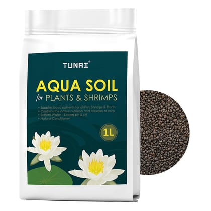 Tunai Shrimp and Planted Aquarium Soil |1 Liter| Fortified with Rich Source of Lava from Japan, Assist in Setting Ideal Habitat for Fish, Cherry Shrimps, and Snails