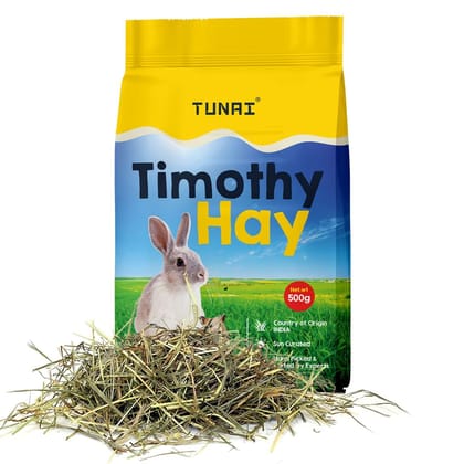 Tunai Timothy Sun Dried Hay | 800g | for Small Animals Like Rabbit, Hamsters, Guinea Pigs, Chinchillas, Degus and Hedgehogs