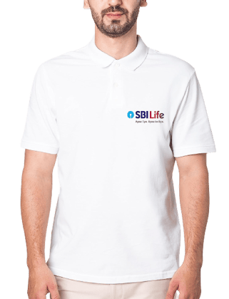 Printed T-Shirt for Unisex  SBI Life Polyester Regular Polo Shirt  | Collar Polo Half Sleeve T-Shirt (Pack of 1)
