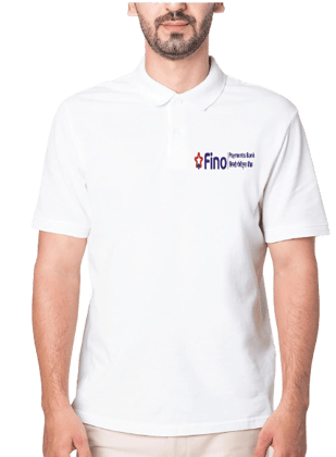 Printed T-Shirt for Unisex  Fino Payment Bank Polyester Regular Polo Shirt  | Collar Polo Half Sleeve T-Shirt (Pack of 1)
