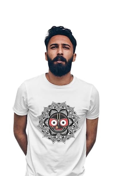 Jay Jagannath, Rath Yatra Bengali Graphic Unisex  100% Polyester T-Shirt Half Sleeve T-Shirt (Pack of 1)