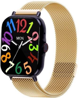 Smart Fitness Watch calling 1.69 inch HD display with bluetooth calll Smartwatch  (Gold Milanese Strap, Free)