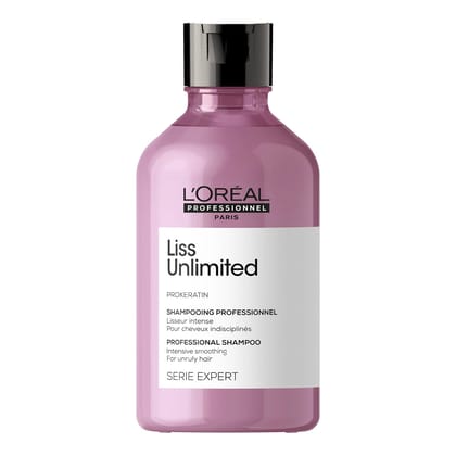 Loreal Professionnel Liss Unlimited Shampoo With Pro-Keratin And Kukui Nut Oil For Rebellious Frizzy Hair, Serie Expert, 300Ml