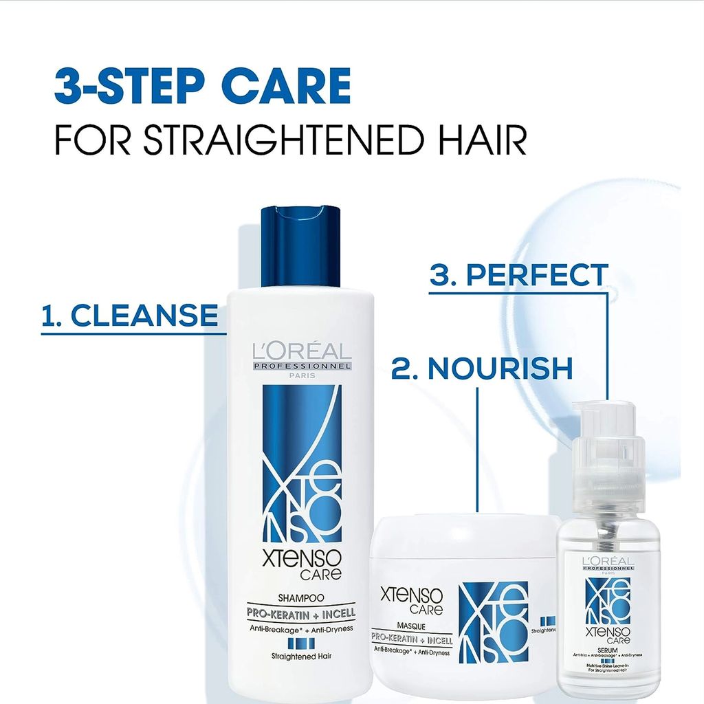 Loreal Professionnel Xtenso Care Shampoo For Straightened Hair, 250 ML |Shampoo For Starightened Hair|Shampoo With Pro Keratin & Incell Technology