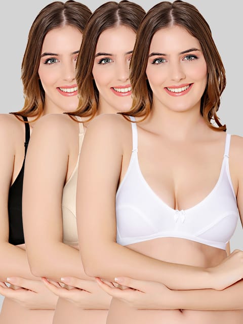 Bodycare polycotton wirefree convertible straps comfortable non padded  bra-1531BSW