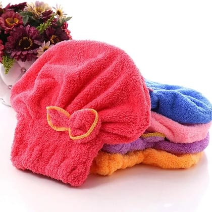 Bow Hair Towel (Random Color)