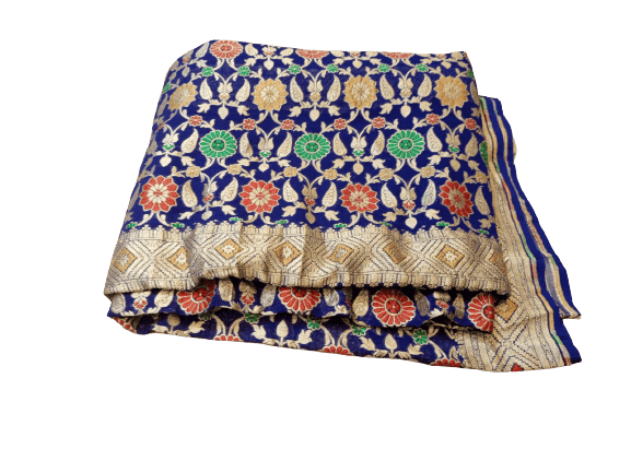 Deep Purple Khaddi Georgette Handwoven Banarasi Saree – Banarasi Shagun