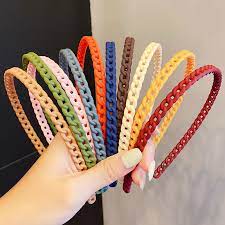 Women's Fashion Plastic Zig Zag Style Matte Hair Bands for Girls - 12 Pcs Hair Band (Multicolor)