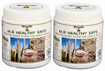 M.R Healthy Eats- Organic Sprouted Bajra Flour for Kids & Adults In Food-Grade Container 400 gms each (Pack of 2) (+6 Months) M.R Healthy Eats- Organic Sprouted Bajra Flour for Kids & Adults In Food-Grade Container 400 gms each (Pack of 2) (+6 Months)