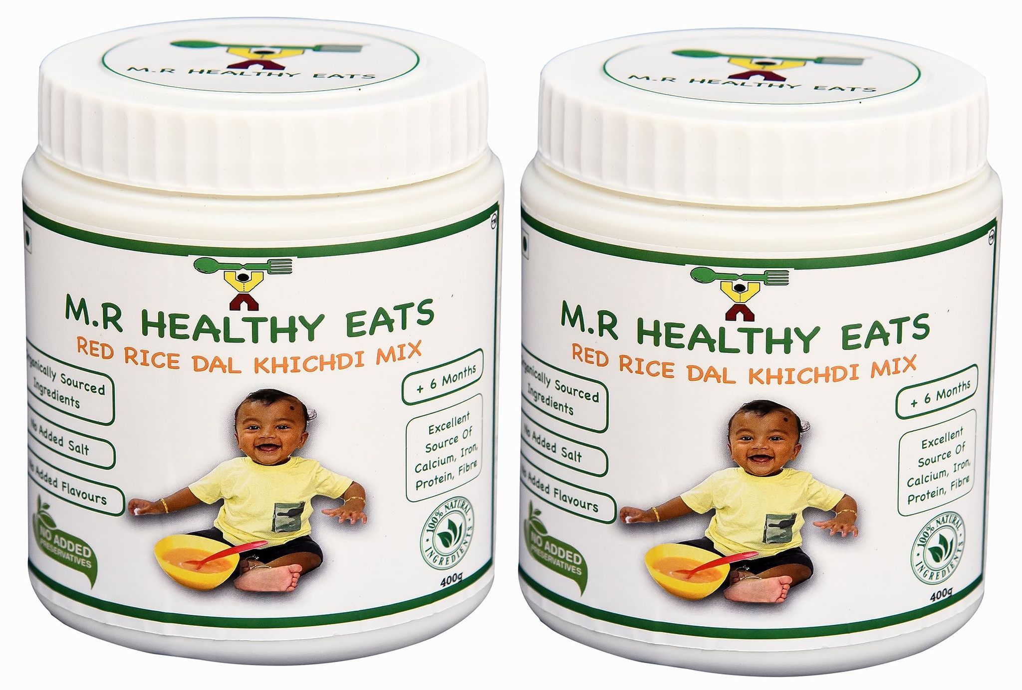 M.R Healthy Eats- Red Rice, Dal Khichdi Mix for Kids In Food-Grade Container 400 GMS Each (Pack of 2) (+6 Months)