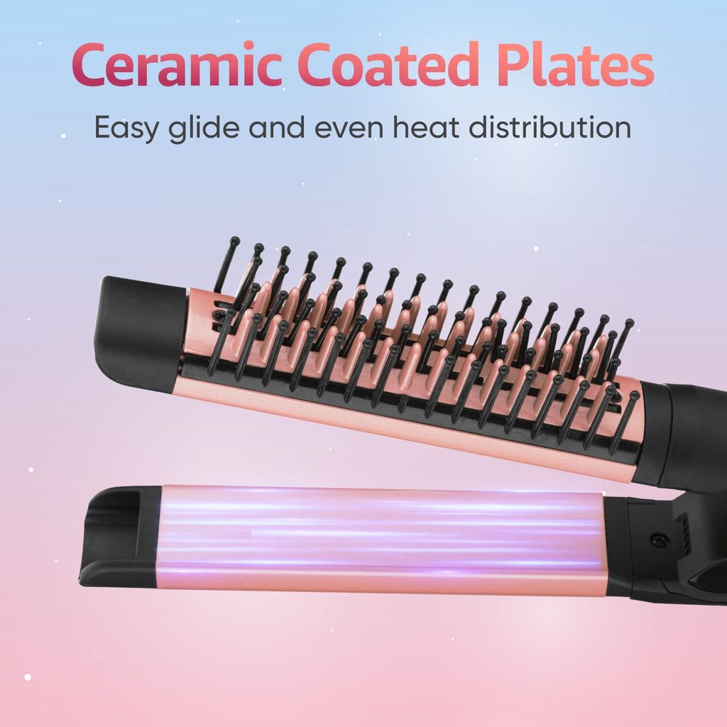 Vega Glam Shine 2 In 1 Hair Straightener & Brush-VHSSB-01