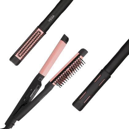 Glam Shine 2 In 1 Hair Straightener & Brush-VHSSB-01