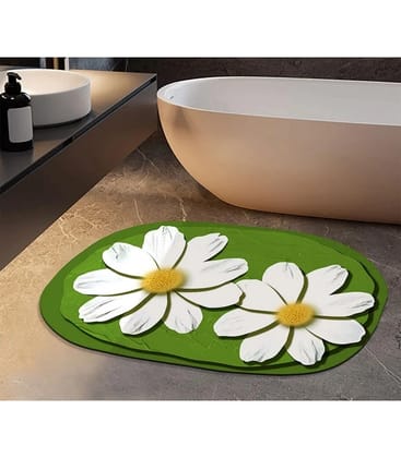 Water Absorbing Flower Print 3D Floor Mat (Random Prints)