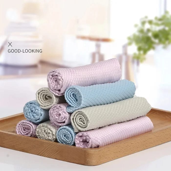 5 Pcs Super Absorbent Dish Cleaning Cloth (24 cm * 13 cm)