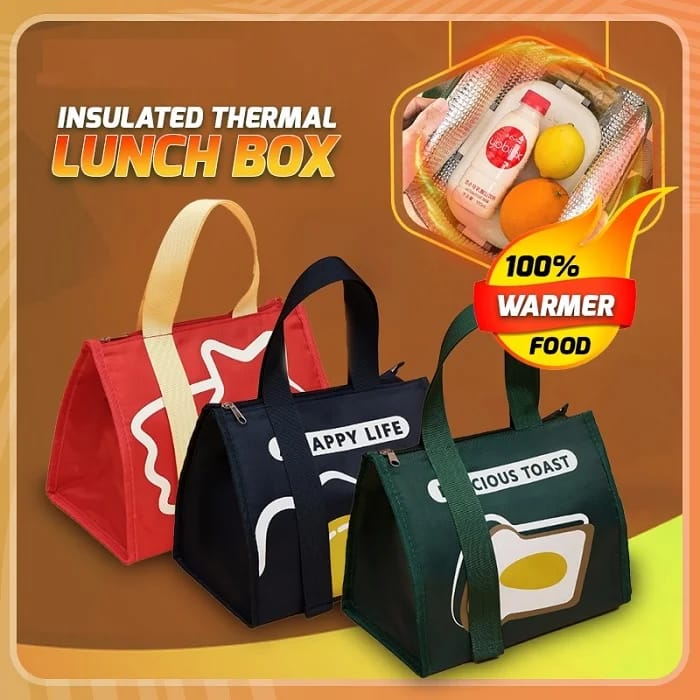 Cartoon Print Portable Thermal Lunch Bags