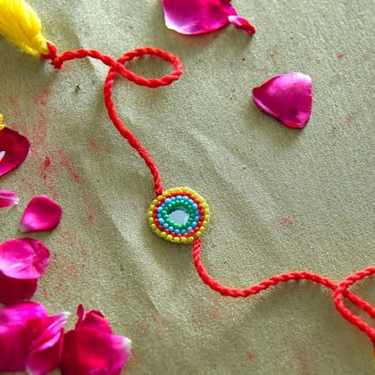 Tribes India Handmade Ring Small Multicolor Rakhi