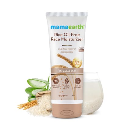 MAMAEARTH Rice Scrub (100 gm) + Moisturzer (80 gm) COMBO Pack of 2