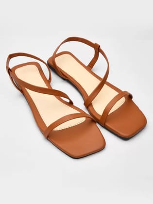 Women Tan Flats Sandal
