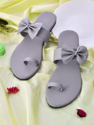 Women Grey Flats Sandal