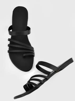 Women Black Flats Sandal