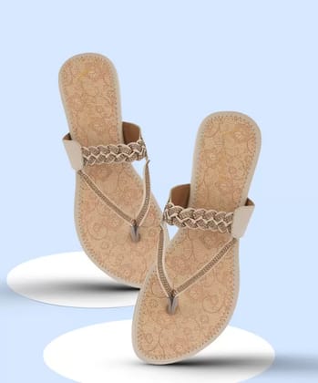 Women Beige Flats Sandal