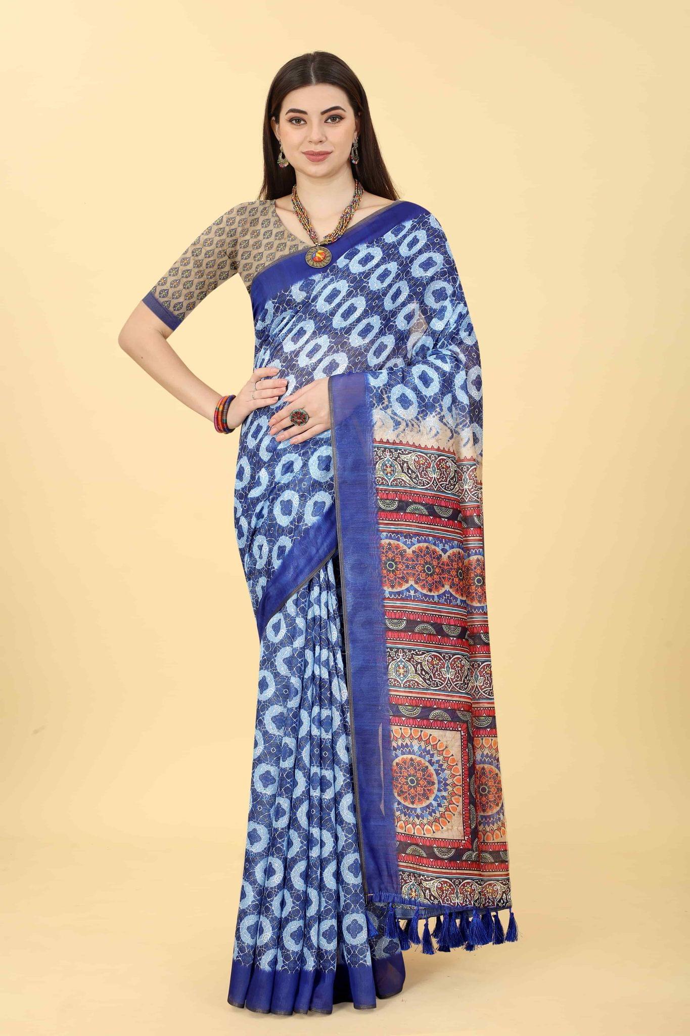 Women's Kalamkari Digital Printed Saree