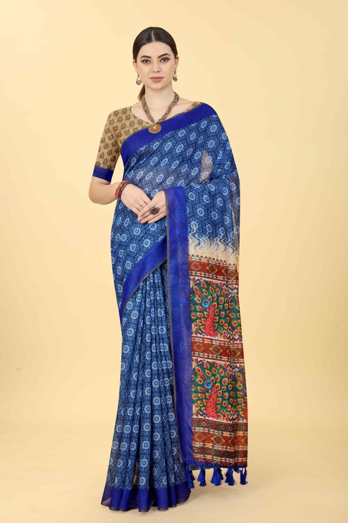 Women's Kalamkari Digital Printed Saree