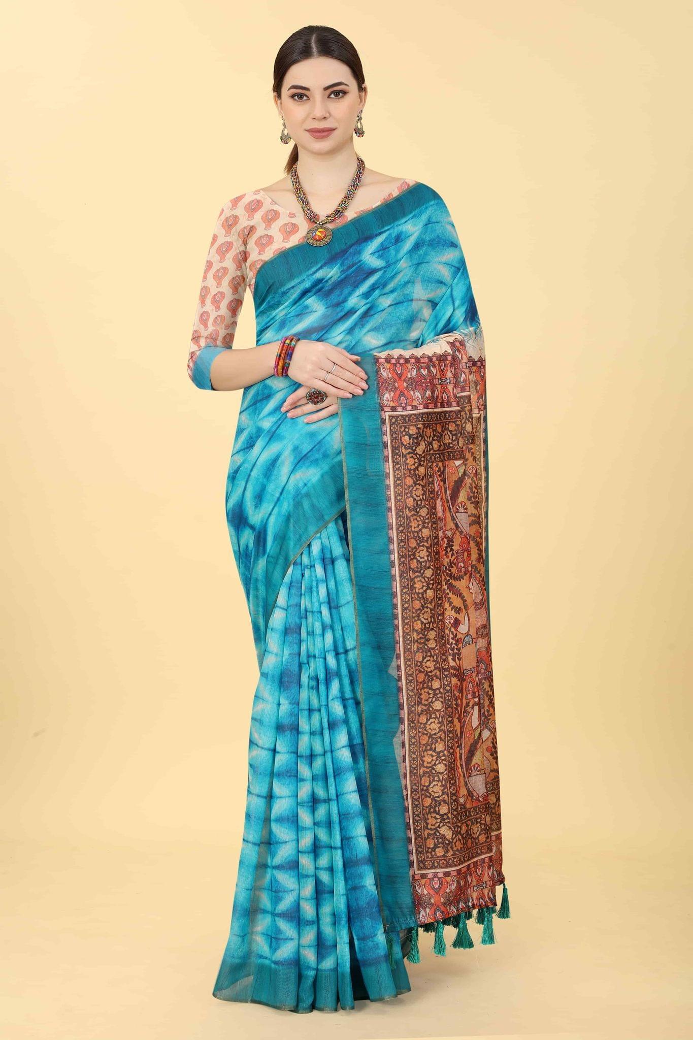 Women's Kalamkari Digital Printed Saree